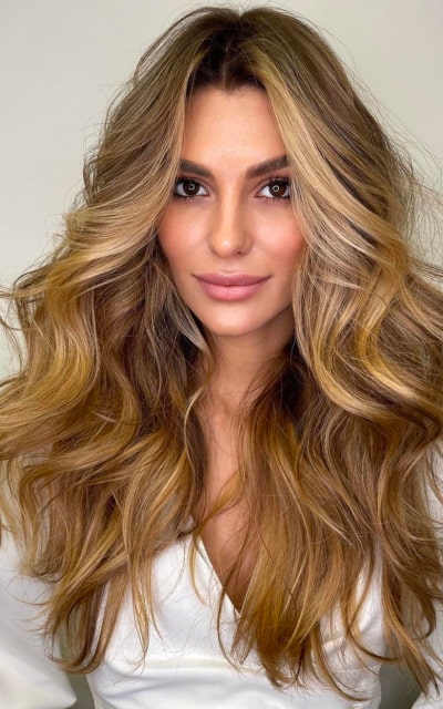 Classic Beach Waves with a Middle Part
