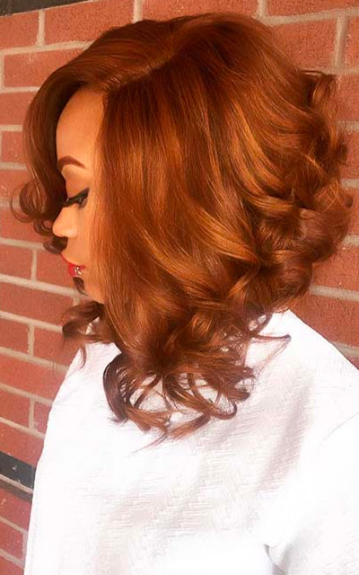 Classic ginger hair color on black girl