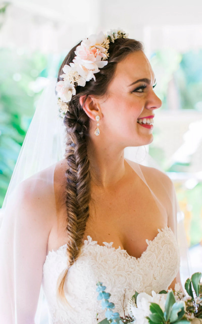Elegant Fishtail Braid wedding hairstyle