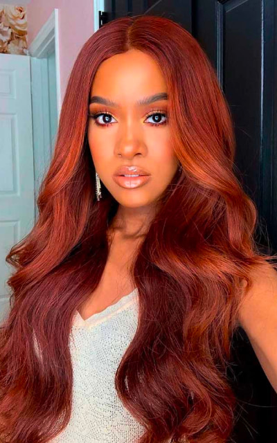 Ginger Hair with Underlights on black girl