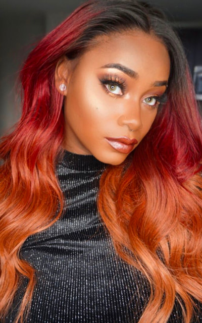 Ginger Ombre hair color on black girl