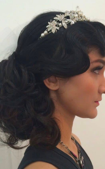 Long Hair with Finger Waves wedding hairstyle