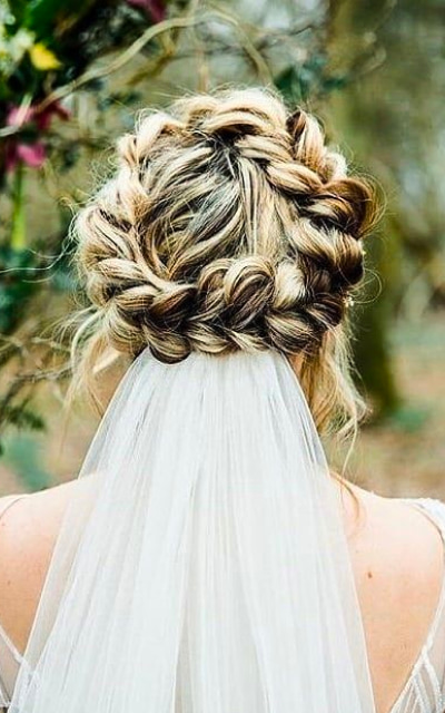 Stunning Dutch Crown Braid wedding hairstyle