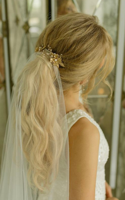 Voluminous Ponytail wedding hairstyle