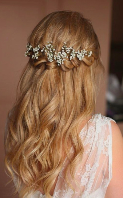 Waterfall Braid wedding hairstyle